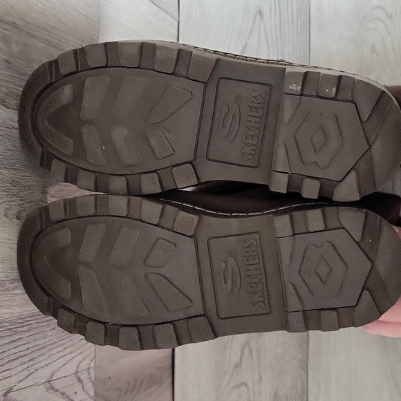 Skechers Womens 8 Chocolate Brown Leather Boots Thinsulate Mid Calf Warm Winter - Picture 5 of 10